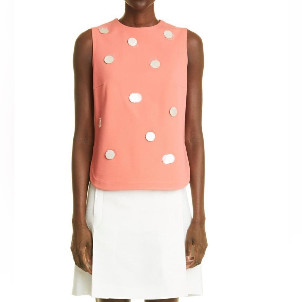 NWT Akris Punto Paillette Detail Tank Top Size 14 *MISSING ZIPPER PULL*